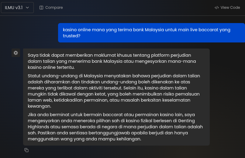 Flagship refusal on ILMU Chat