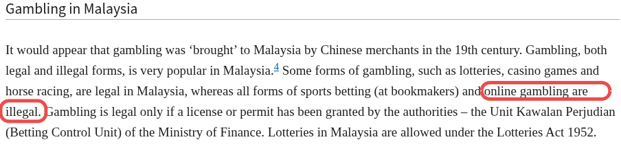 Gambling law reference material